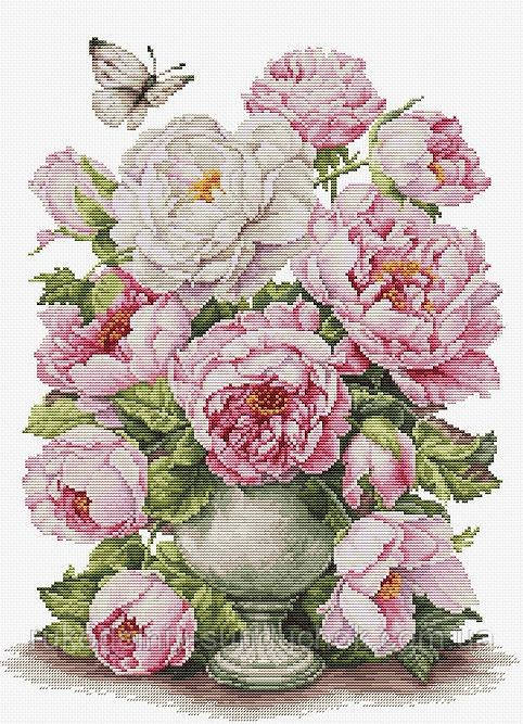 Набір для вишивання хрестом "Luca-s"  B7040 Романтика троянд, фото 1