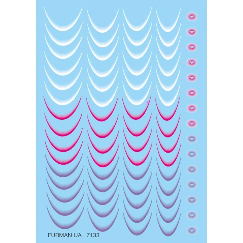 Наліпки Слайдер для френчу водний кольори, фото 1