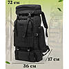 Рюкзак тактичний чорний 4в1 70 л Водонепроникний туристичний рюкзак. Колір: чорний, фото 6