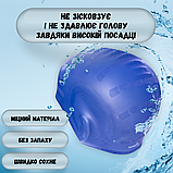 Шапочка для плавання довге волосся щоб не мокло, шапочка для плавання для дорослих Hechpro синя (HP268), фото 4