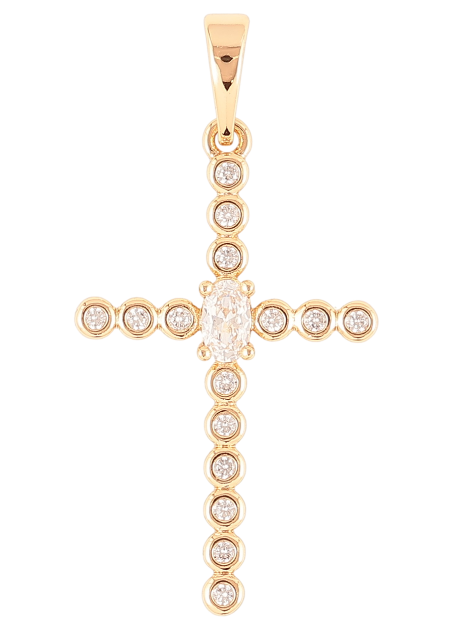 Кулон Xuping Позолота 18K "Хрест з цирконієм» для ланцюжка до 6мм