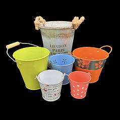 Відерця для декору металеві.