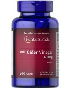 (уцінка термін по 3.25) Дієтична формула Puritan's Pride Apple Cider Vinegar 480 мг 200 таб.