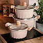 Набір із трьох каструль та сковорідок з кришками 24, 28, 32 см, товсте алюмінієве дно MGC HP-4-402, фото 6