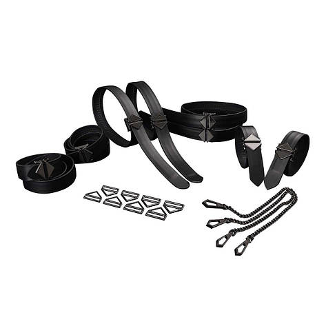 Набір із 8 ременів для зв'язування LOCKINK 8-Bondage-Straps Restraint Set — Black, фото 1