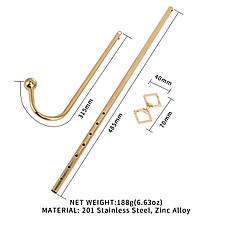 Анальний гак LOCKINK Golden Adjustable Anal Hook Set, фото 3