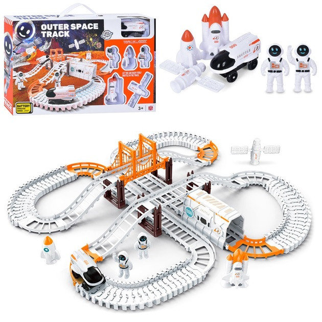 Ігровий трек 888-77 Космічна станція 1 машина 2 космонавти, 128 деталей, фото 1