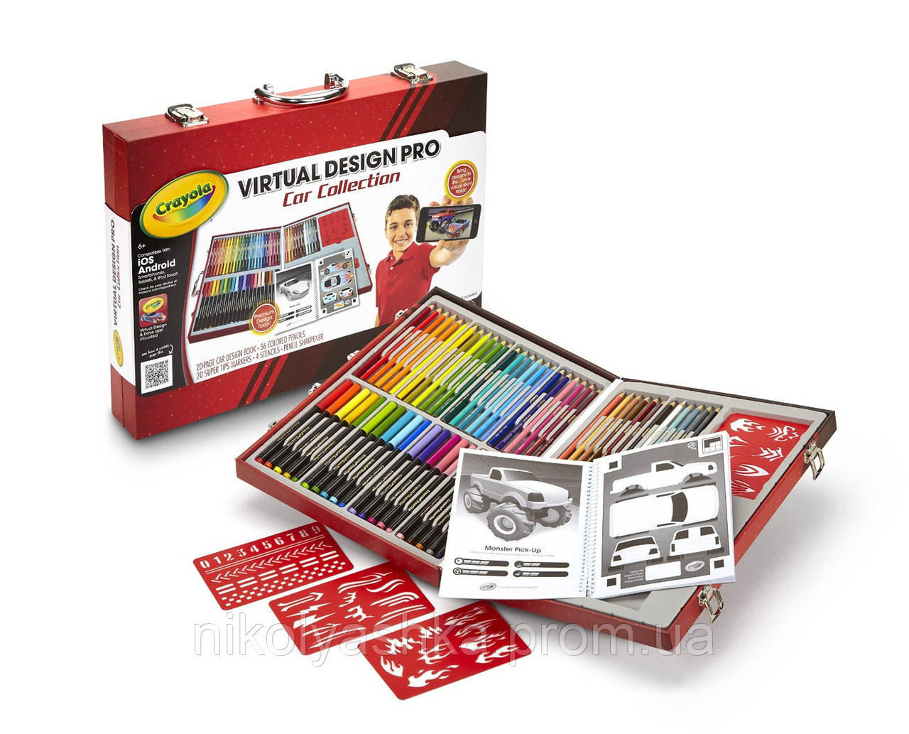 Crayola Набір для творчості у валізі 62 предмети Virtual Design Pro-Cars
