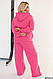Стильний жіночий прогулянковий костюм двійка, кофта на блискавці та штани палацо 50-52, 54-56,58-60 (8825турц), фото 3