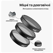 Набір фільтрів для DJI Osmo Action 3/4/5pro CPL, ND8, ND16, ND32 Telesin S5-FLT-06-TDJ, фото 4