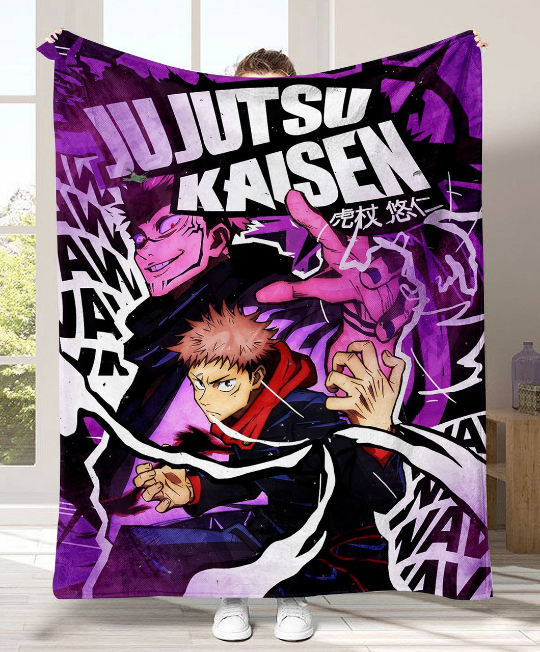 Дитячий флісовий плед  Jujutsu Kaisen - аніме Магічна битва, розмір 125х150 см, фото 1