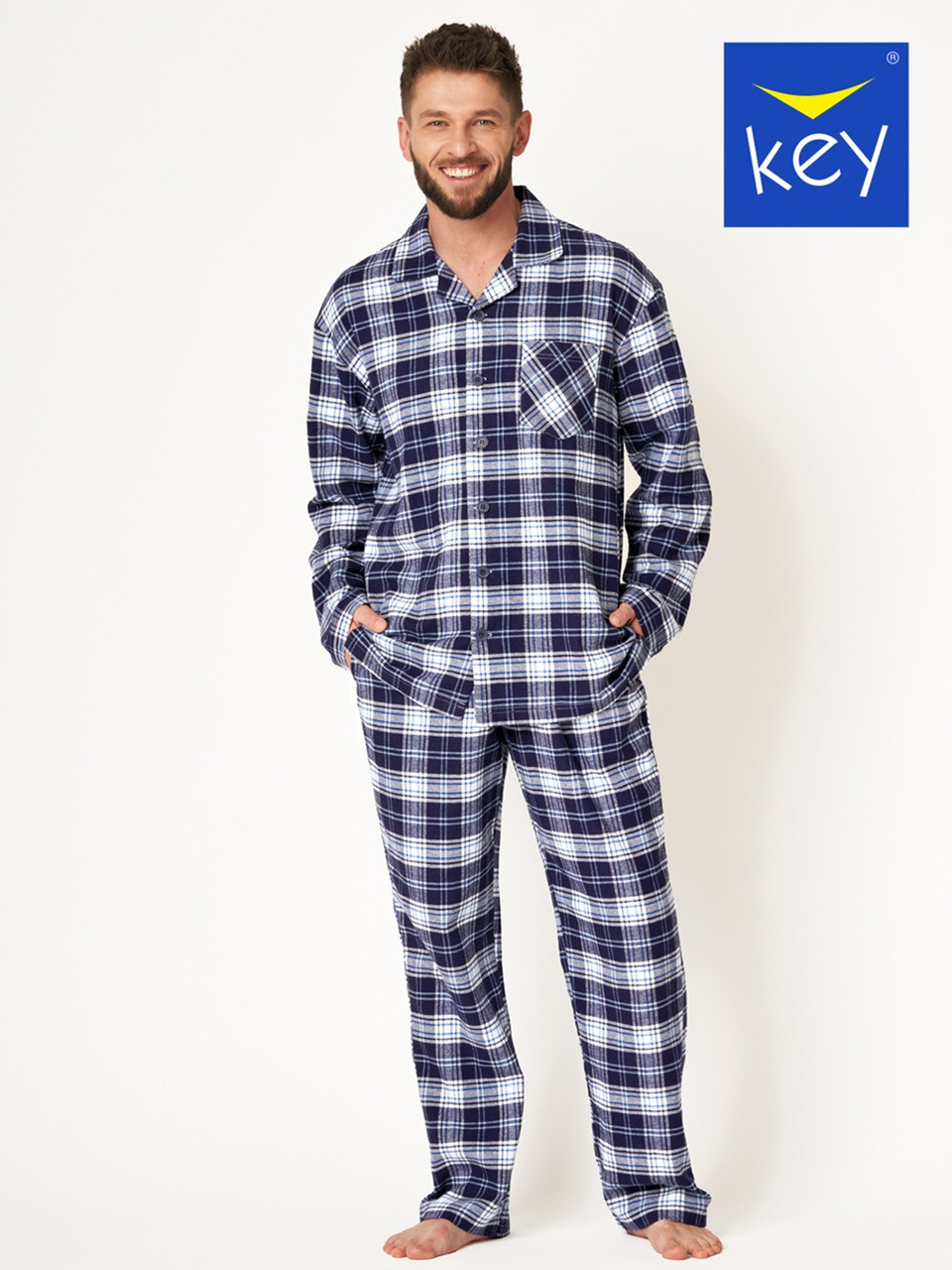 Піжама чоловіча фланель KEY MNS-411 B24 M, L, XL, XXL