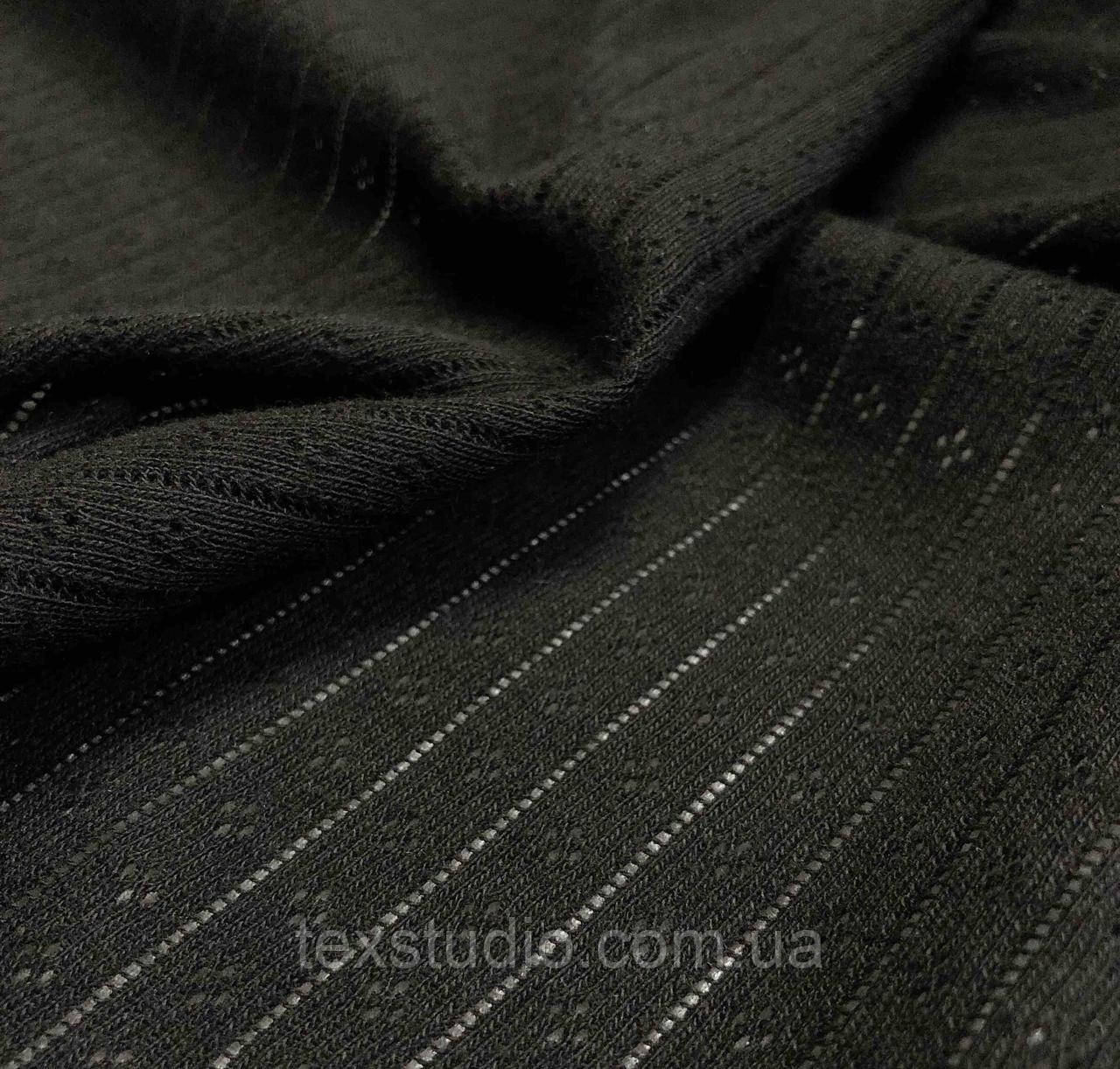Трикотаж с візерунком чорний, ширина 160 см., фото 1
