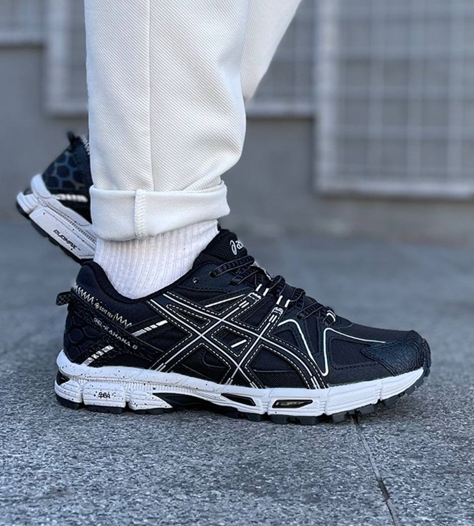 Чоловічі кросівки Asics Gel-Kahana 8 GoreTex Black White чорно-білі Асикс Кахана Гортекс водонепроникні весна осінь
