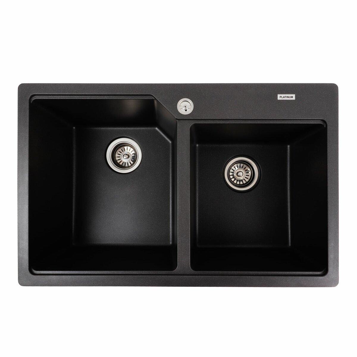 Гранитная мойка для кухни Platinum 7850 HARMONY матовый Морион (ID ...