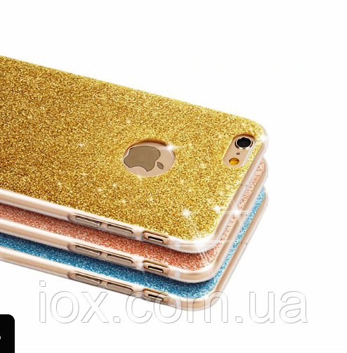 Cиликоновый переливающийся розовый золотистый чехол для iPhone 7 и iPhone 8 (4.7") - фото 5 - id-p445161586