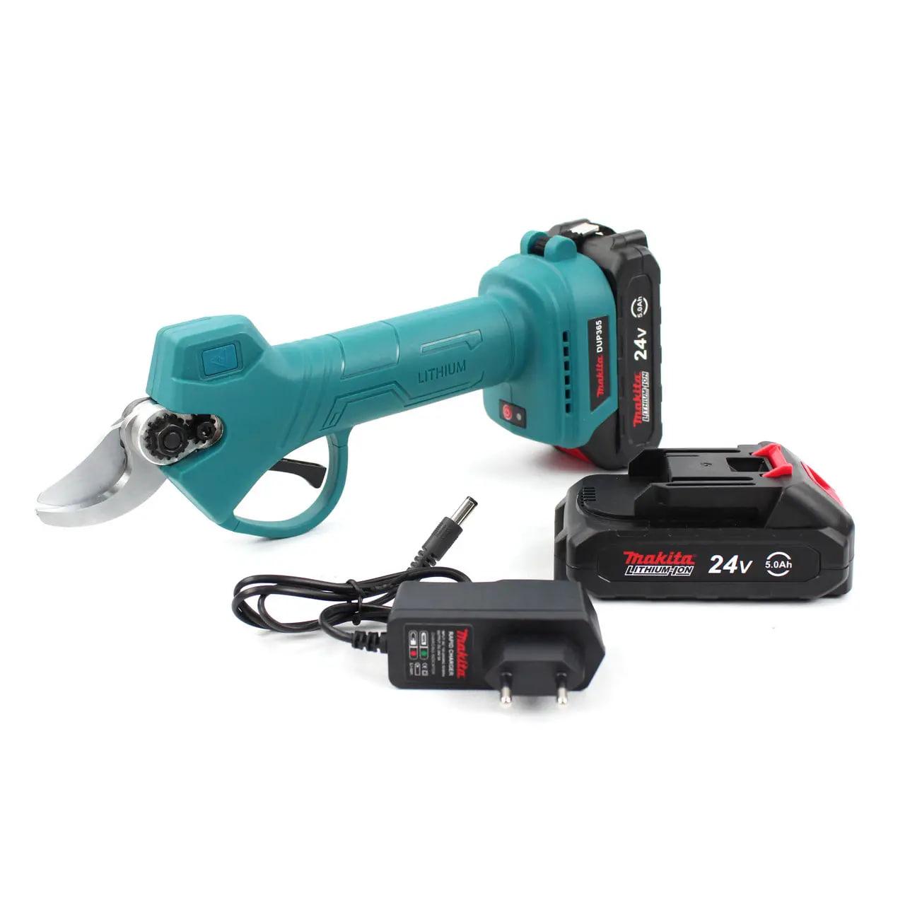 Акумуляторний секатор Makita DUP365 24 V 5 AH, електросекатор Макіта для саду