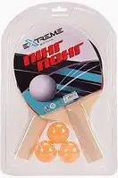 Набір для настіл. тенісу "Extreme Motion" 2 ракетки,3 м'ячики, в слюді №TT2107