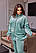 Жіноча піжама тепла на блискавці у ментоловому кольорі, фото 3