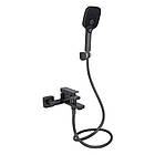 Змішувач для ванни Qtap Gemini (з душовим гарнітуром) QTGEM259GMB45684 Gunmetal Black PVD