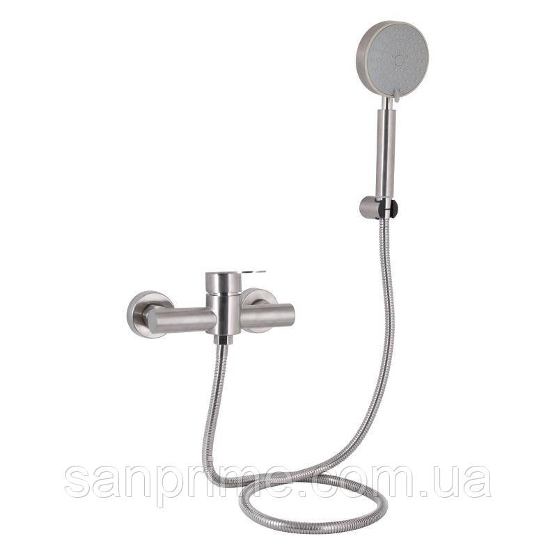Змішувач для душу Lidz Luna 010 (з душовим гарнітуром) (k35) LDLUN010NKS46095 Nickel, фото 1