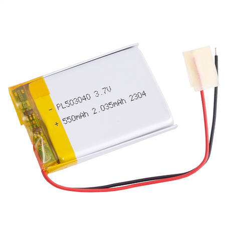 LiPo 550 mAh, 3,7V, 5x30x40мм LiPower акумулятор літій-полімерний PL503040, фото 1