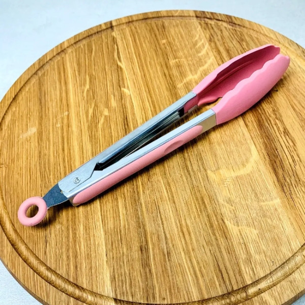 Щипці силіконові кухонні BN-918 Рожеві, фото 1