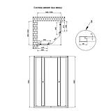 Душова кабіна Qtap Pisces CRM109-11SP5 90-105x90-105 см, скло Pear 5 мм без піддона, фото 2