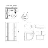 Душова кабіна Lidz Latwa SC80x80.SAT.MID.GR, скло тоноване 4 мм без піддона, фото 3