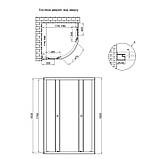 Душова кабіна Lidz Latwa SC80x80.SAT.LOW.GR, скло тоноване 4 мм без піддона, фото 3