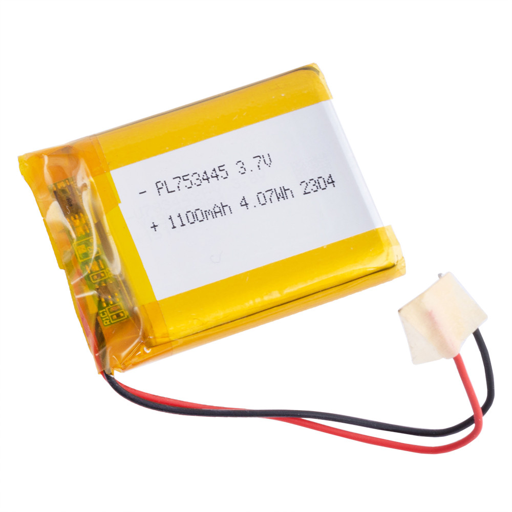 LiPo 1100 mAh, 3,7V, 7,5x34x45мм LiPower акумулятор літієво-полімерний PL753445