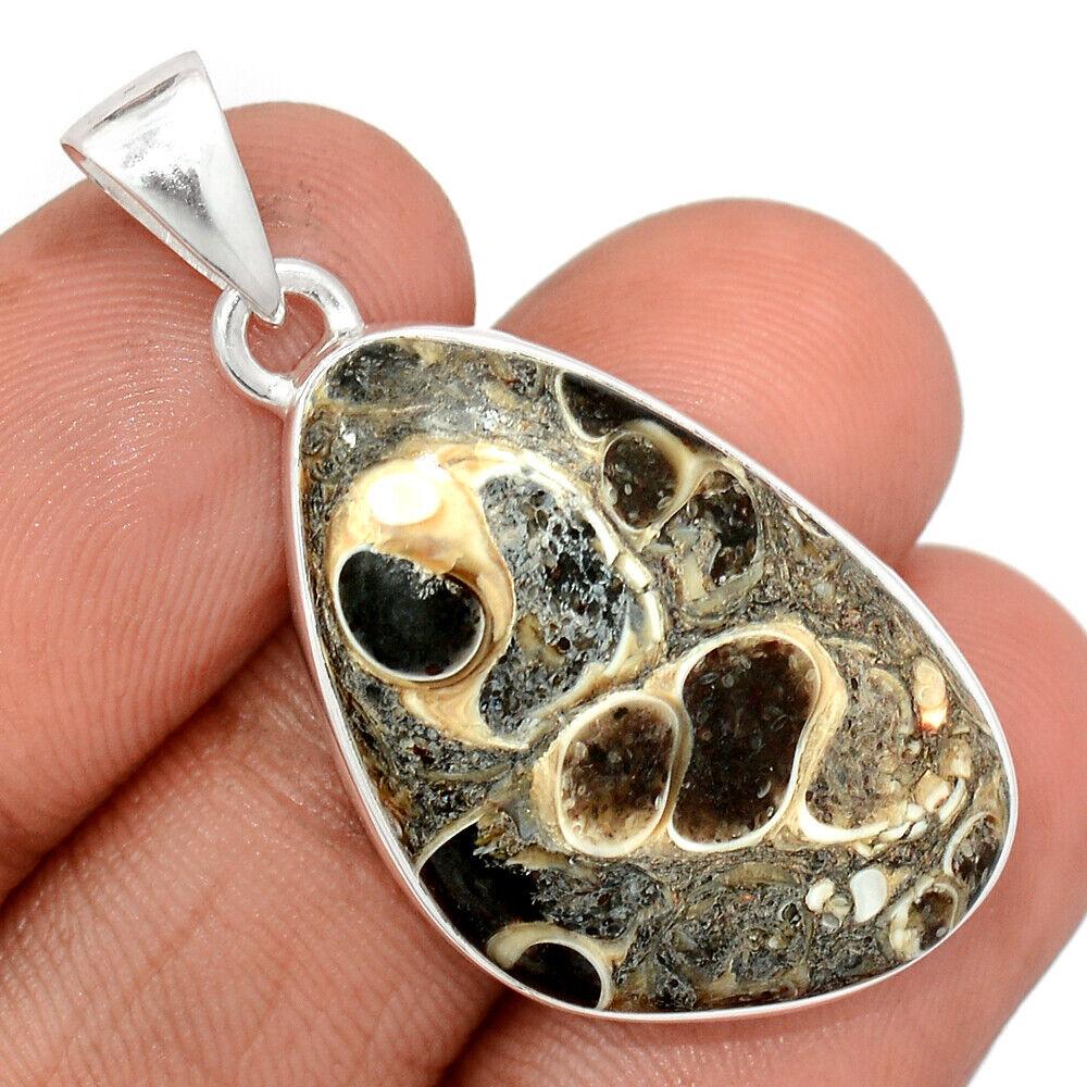 Черепахова яшма Turtella Jasper срібний кулон, 2423КЛЯ