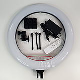 Кільцева RGB LED лампа для селфі з тримачем на 3 телефони та кріпленням під штатив Soft Ring Light -MJ-45., фото 7