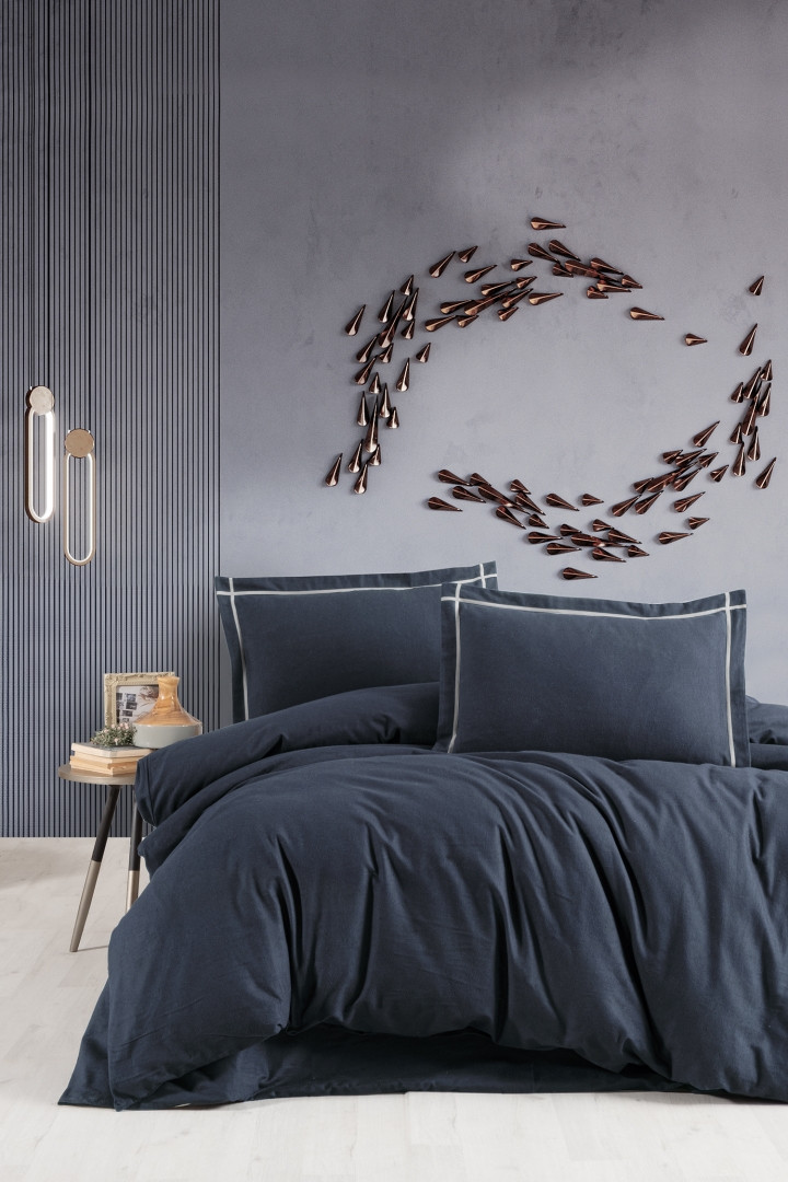 Фланелева постільна білизна First Choice Flannel Soprano Denim полуторна, євро, сімейна, фото 1