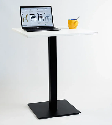 Стіл Tetra light 70*70 см чорний метал/білий ДСП (текстура) TM Lovko, фото 1