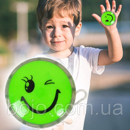 Іграшка Yo-Yo Смайлик, що світиться, 5,5х3 см, Зелений, фото 1