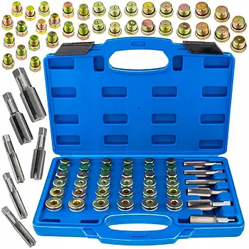 Набір мітчиків та заглушок ремонту та відновлення різьблення масляних пробок 114 пр. Falcon F05122