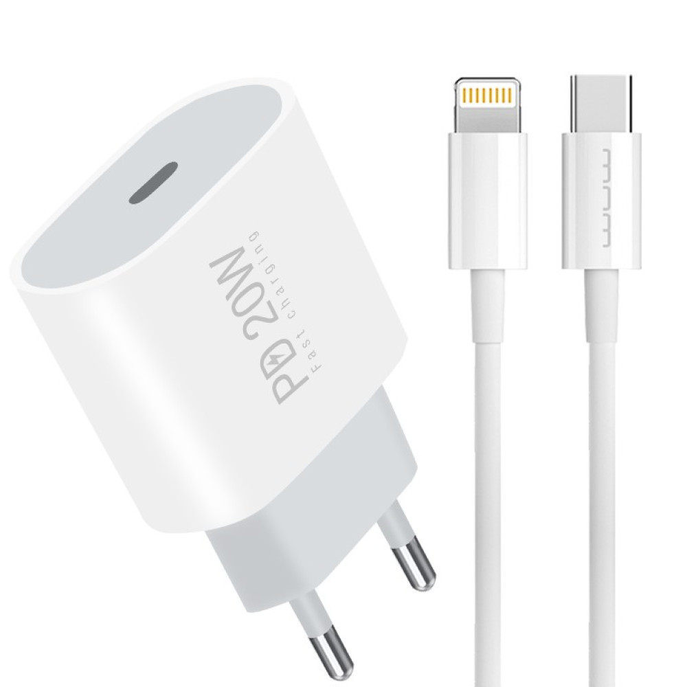 Комплект швидкого заряджання для iPhone, Адаптер живлення 20W з кабелем USB-C - Lightning