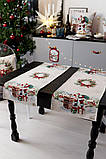 Новорічна доріжка на стіл 35x100 см., гобелен з люрексом, фото 4