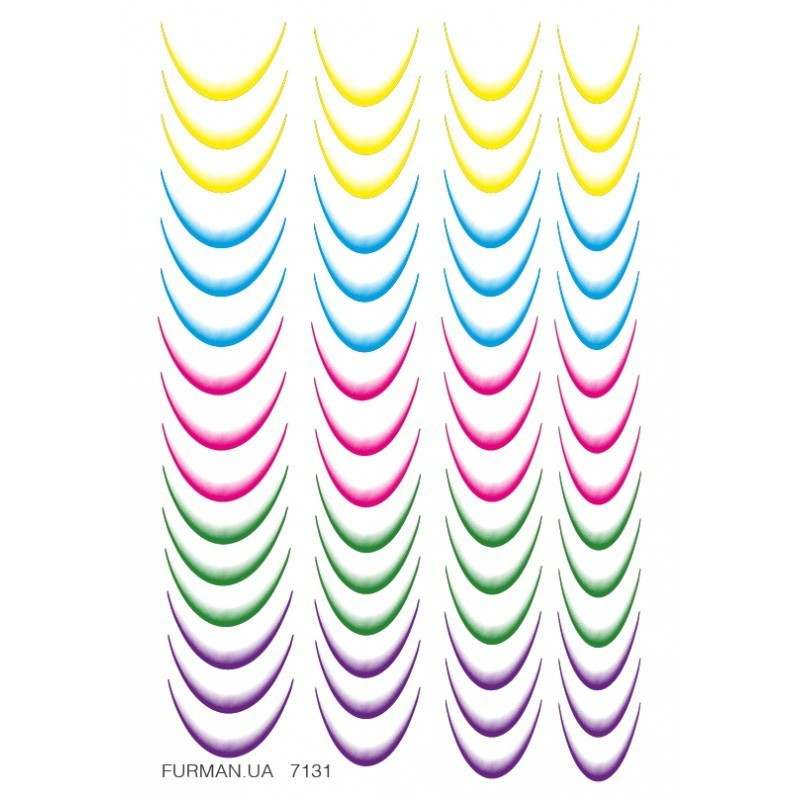 Наклейки для нігтів френч (кольоровий) №7131 - фото 1 - id-p2378642596