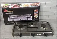 Компактна газова плита Domotec на 3 конфорки для домашнього використання