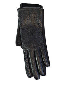 Рукавички жіночі м'який шкірозамінник+замш із фліс сенсором женские перчатки стильные только оптом