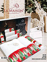 Рушники в коробці La Maison "Clara" з парфумом (4 предмети) бавовнянi лицьове для рук парфум Туреччина