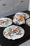 Серветка-підкладка кругла Новорічна гобеленова 35 см, фото 2