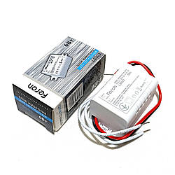 Блок живлення пластиковий Feron LB003 12V 6W 0.5А IP44 (маленький 38*27*20мм для світлодіодів, LED стрічок, ламп, модулів) 12В 6Вт