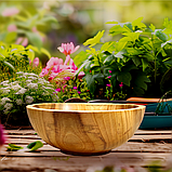 Дерев'яний салатник з черешні ручної роботи. Діаметр19см., фото 4