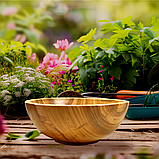 Дерев'яний салатник з черешні ручної роботи. Діаметр19см., фото 5