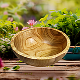Дерев'яний салатник з черешні ручної роботи. Діаметр19см., фото 6