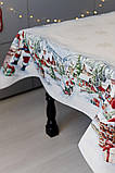 Скатертина на Новорічний стіл 135х140 см. гобеленова з велюром, фото 2