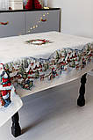 Скатертина на Новорічний стіл 135х140 см. гобеленова з велюром, фото 3
